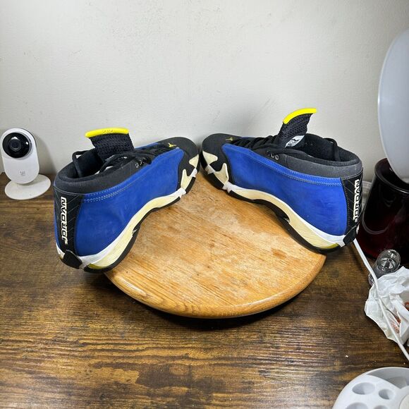 jordan 14s blue and yellow